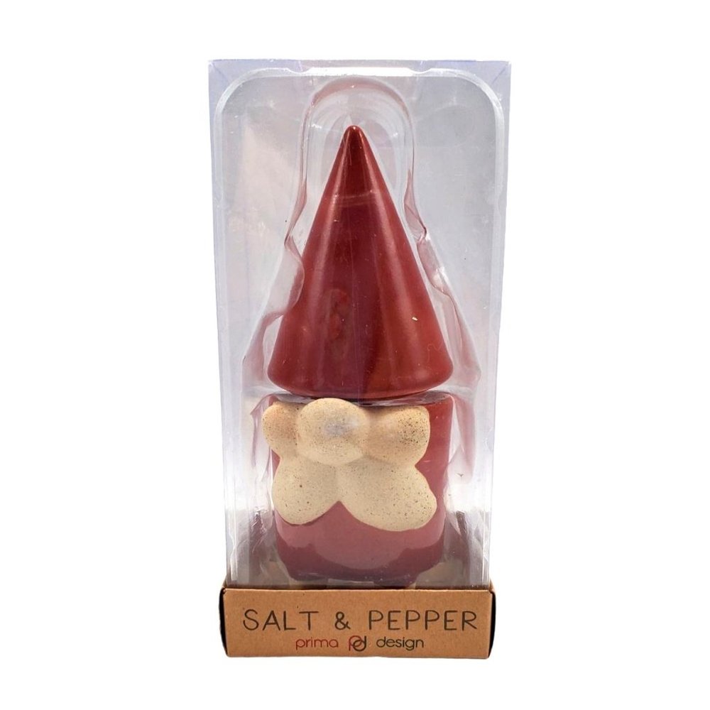 NEW Gnome Stackable Ceramic Salt & Pepper Shaker Set Prima Design Boxed